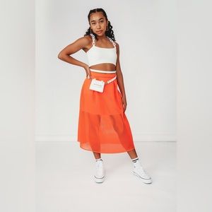 ARMANI EXCHANGE- Nylon & Mesh Skirt